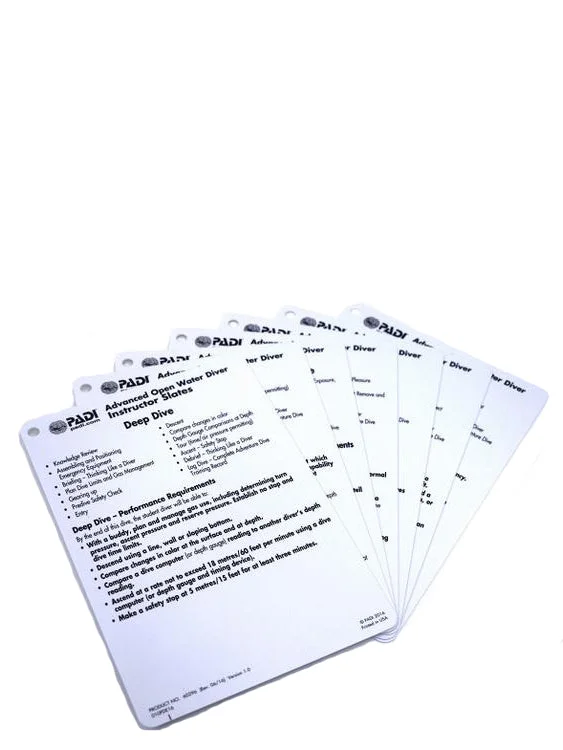 3mm Wetsuit -PADI Slates: Advanced Open Water Diver Instructor Cue Cards