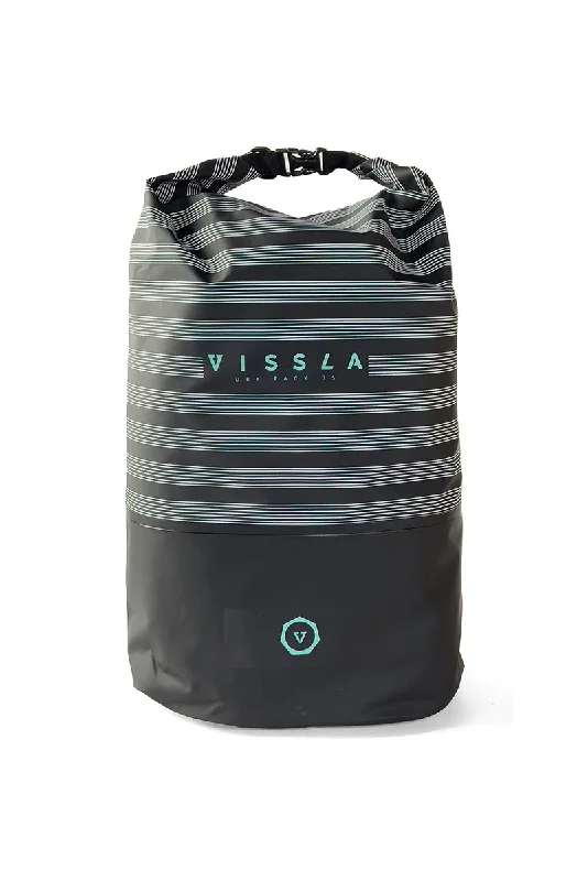 Surfboard Carriers -Vissla 7 Seas 35L Dry Backpack - Black Stripe