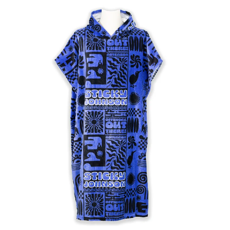 Spring Suit Wetsuit -STICKY JOHNSON AOTEAROA BLUE HOODED TOWEL