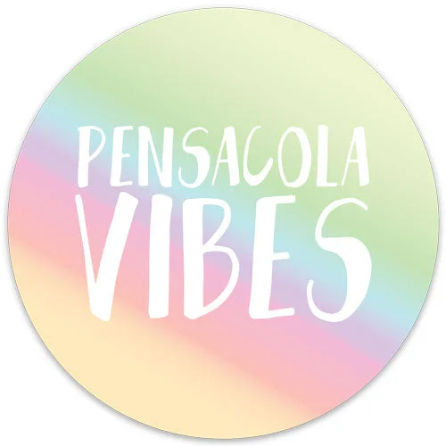 Beach Towel Set -Pensacola Vibes Holographic Circle Sticker