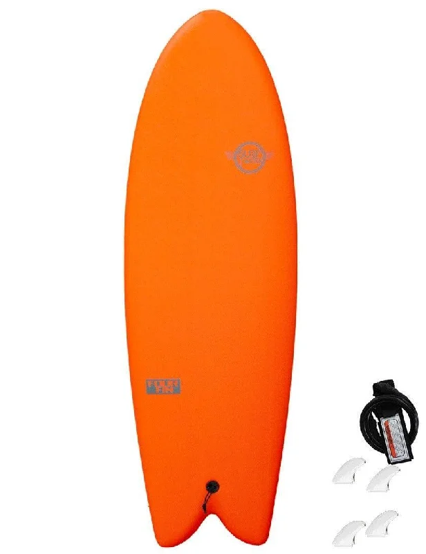 Surfboard Trolley -Surfworx Pro-line Four Fin Hybrid foam surfboard 5ft 8 - Orange