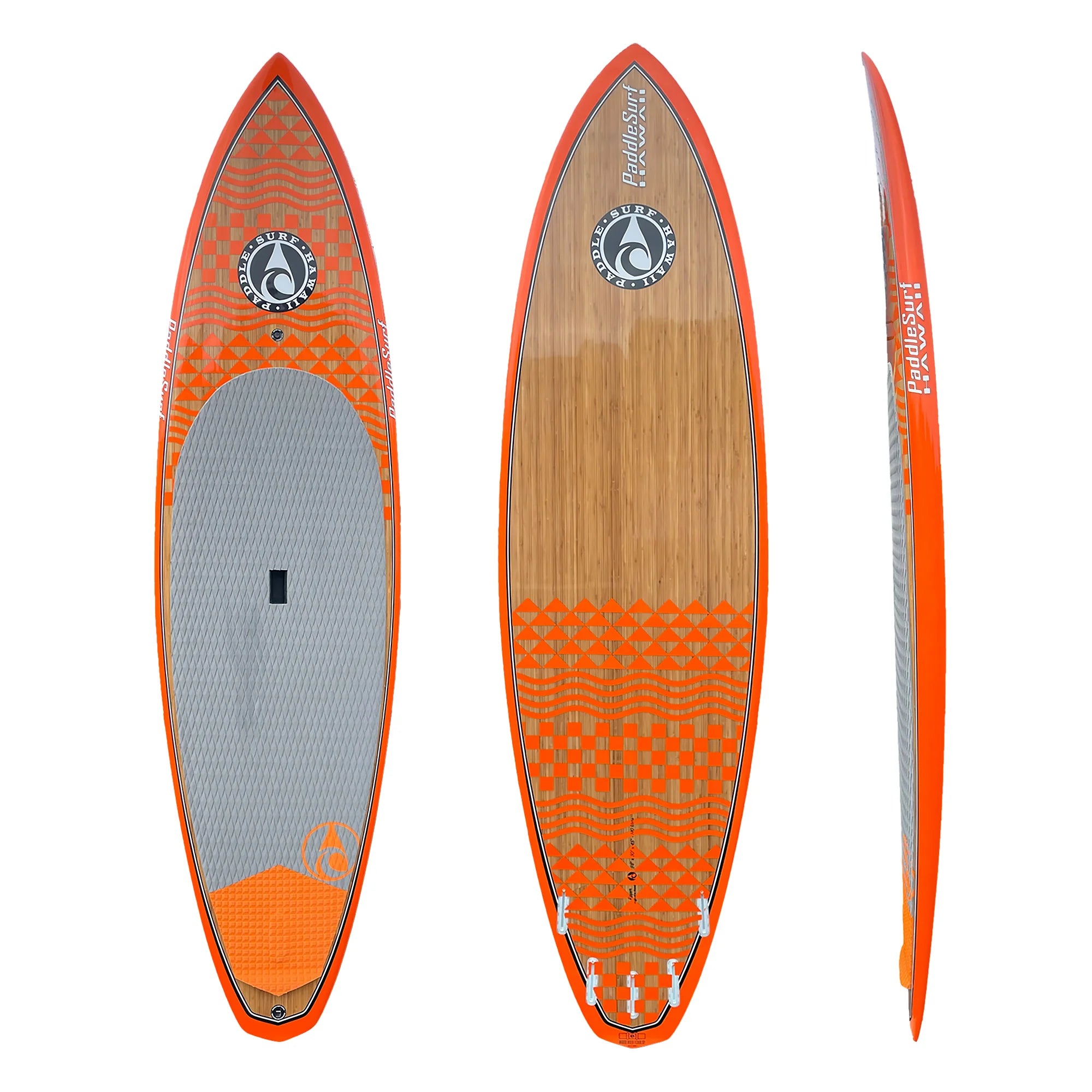 Surfboard Car Mount -2024 Paddle Surf Hawaii Ripper 9'6" x 30" 140L Bamboo Veneer Orange