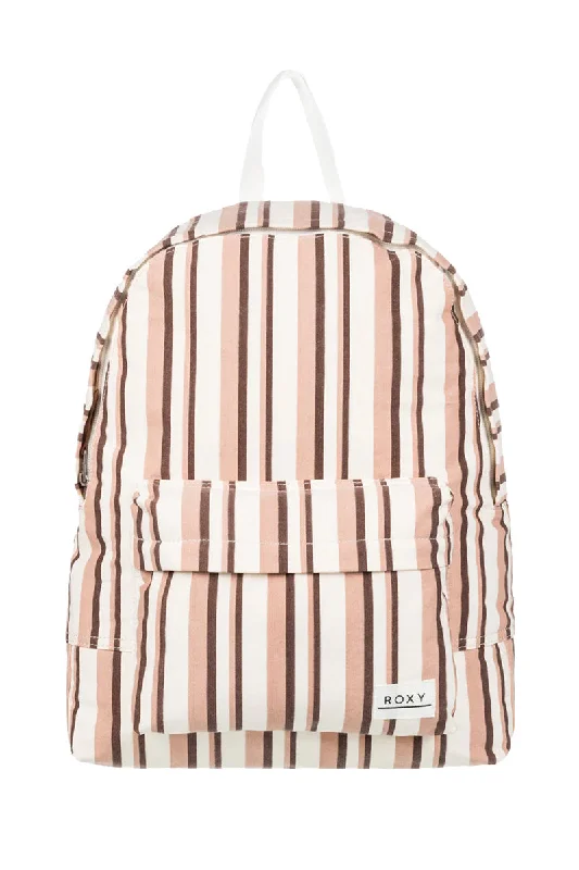 Surfboard Racks -Roxy Sugar Baby Canvas Small Backpack - Root Beer Silk Caye Stripe