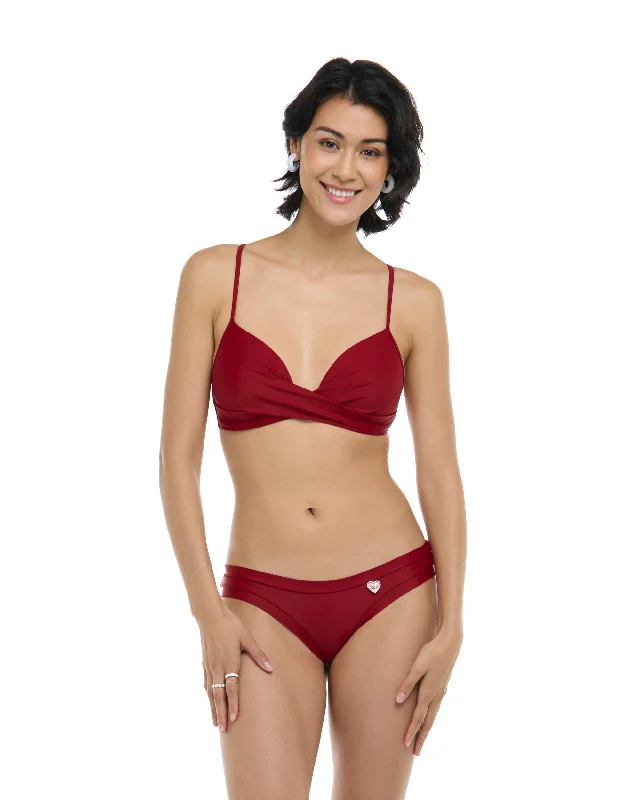 Waterproof Surf Jacket -Smoothies Kerry Fixed Triangle Bikini Top - Cranberry