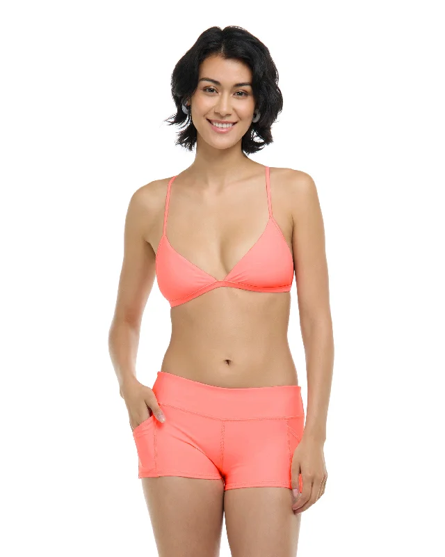 Surfboard Shaper -Smoothies Evelyn Fixed Triangle Bikini Top - Coral