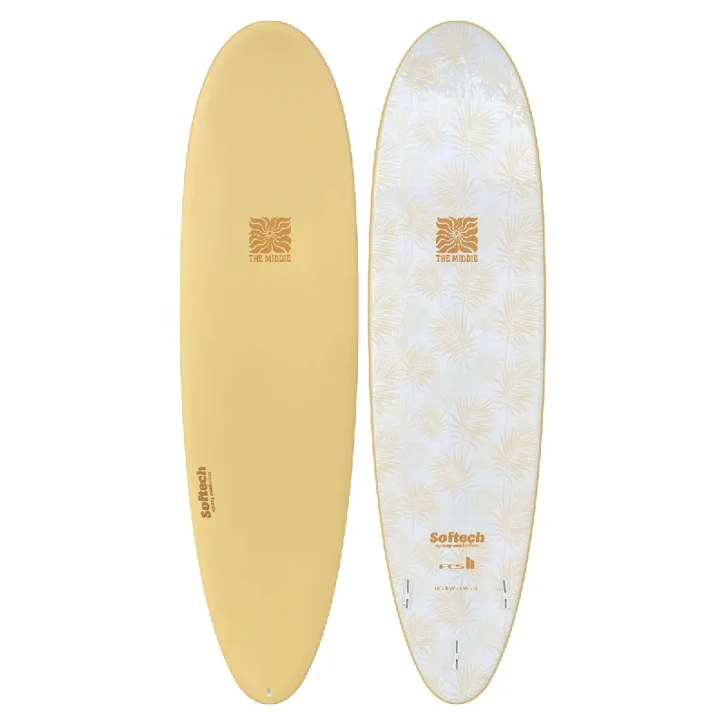 Surfing Stickers -SOFTECH THE MIDDIE 7'4" FCS II EPOXY SOFTBOARD 58L - BUTTER PALMS