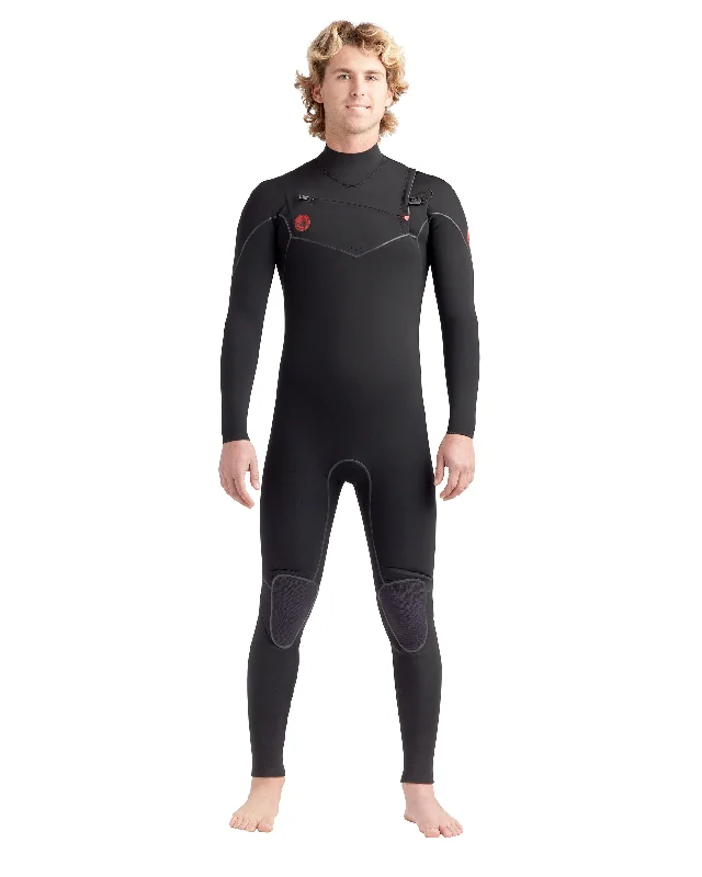 Cold Water Wetsuit -Red Cell 3/2mm Men's Chest-Zip Fullsuit - Black