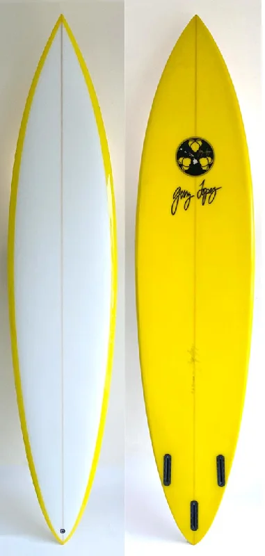 Surf Booties -Commissioned Original Painting on Gerry Lopez Surfboard Art hand-painted by Drew