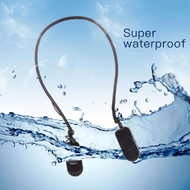 Surfing Stickers -Mini Wireless Neckband Headphone Bone Conduction IPX8 Waterproof Stereo MP3 Player for siwmming Surfing Headsets 4G/8G