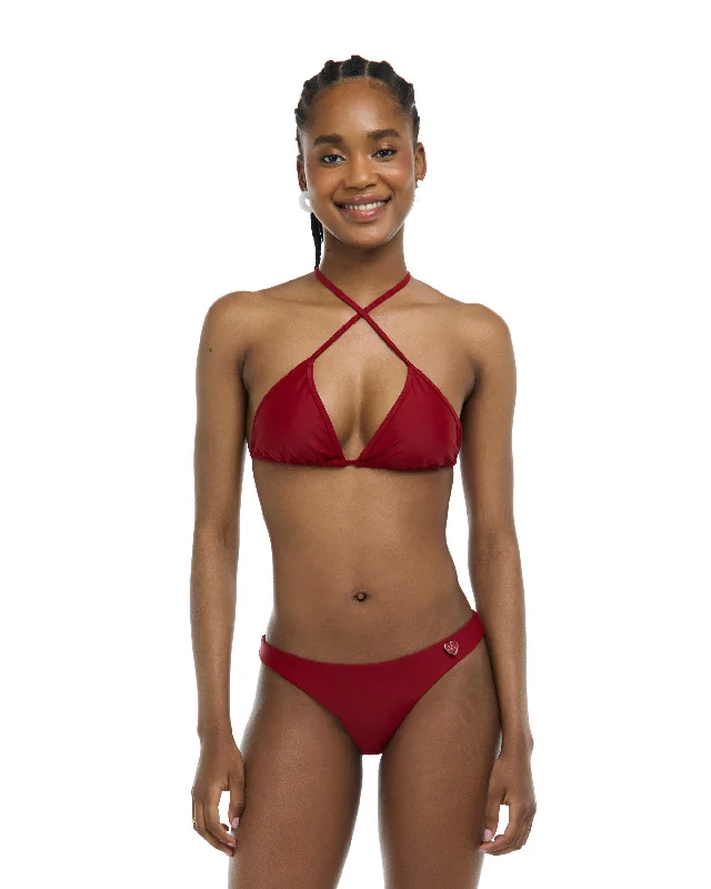 Full Body Wetsuit -Smoothies Dita Triangle Bikini Top - Cranberry