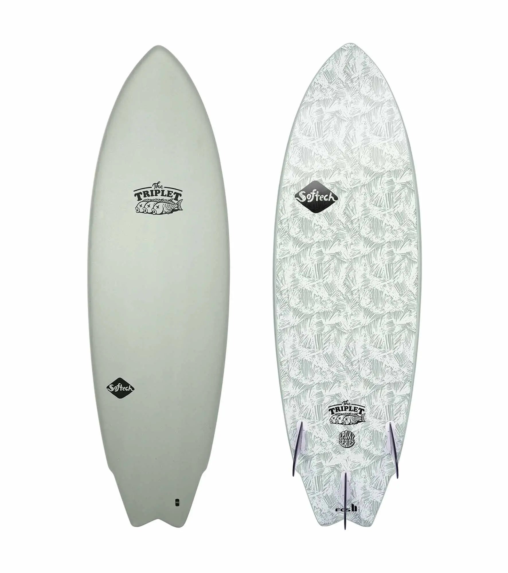 Inflatable Surfboard -Softech The Triplet Epoxy Series - FCS II - 3 Fin