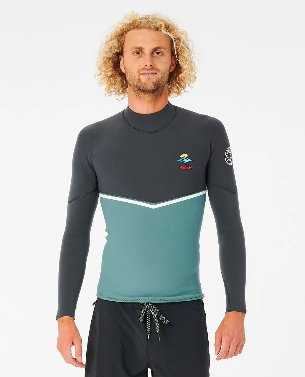 Surfboard Float -Rip Curl E Bomb E6 1.5mm Mens Wetsuit Jacket - Muted Green