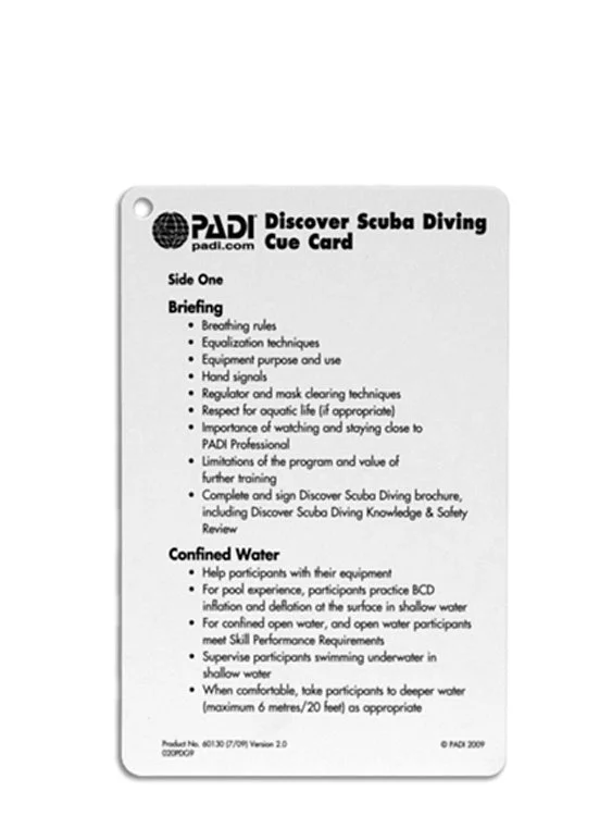 Full Sleeve Rash Guard -PADI Slates: Discover Scuba Diving Instructor Cue Card