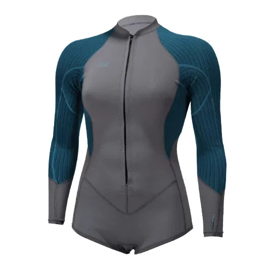 Premium Surfboard -Oneill WOMEN'S Blueprint Front Zip 2/1MM L/S SPRING WETSUIT