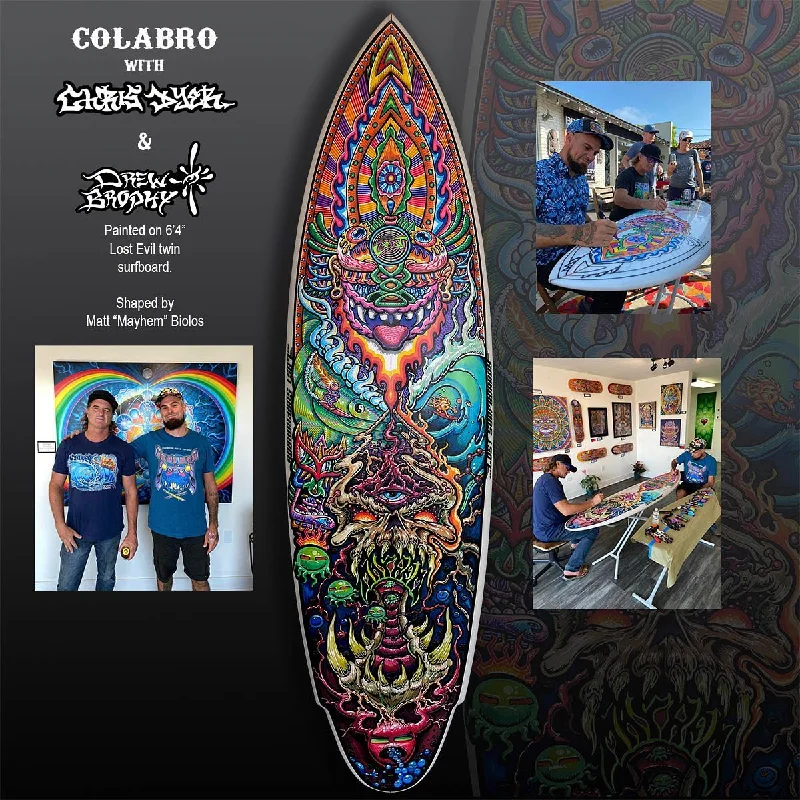 Short Sleeve Rash Guard -SOLD!  The MIND 6'4" Fine art painting Collaboration by Drew Brophy x Chris Dyer