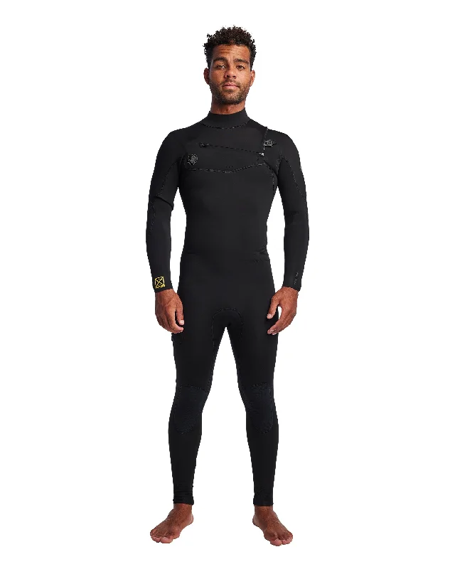 3mm Wetsuit -Men's Gold Cell 3/2mm Slant Zip Fullsuit - Black