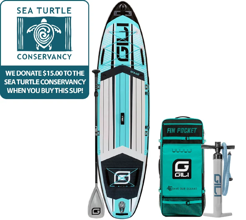 Surfing Backpack -10'6 / 11'6 AIR Inflatable Paddle Board: $15 Donation to the Sea Turtle Conservancy