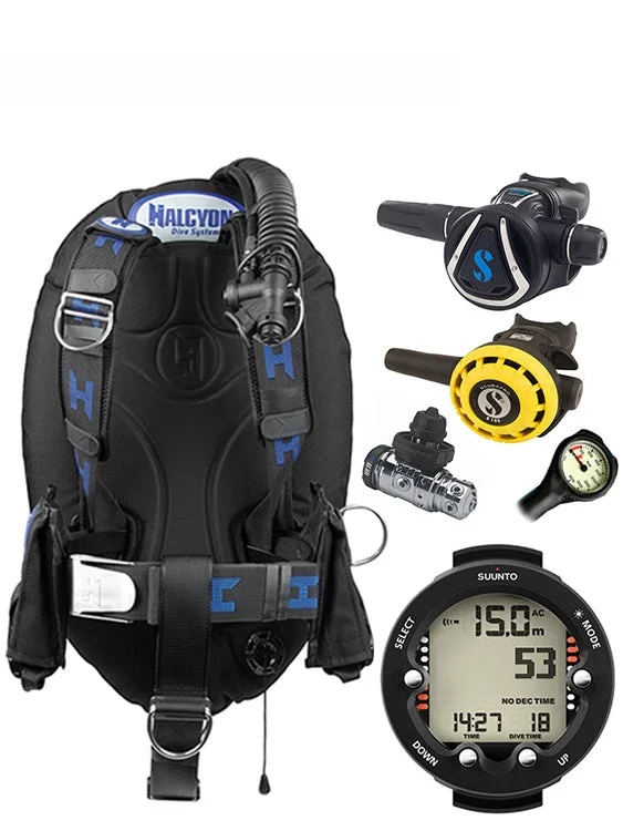 Waterproof Surf Gloves -Halcyon Infinity, Scubapro MK19 Regulator Set & Dive Computer (Scuba Package)