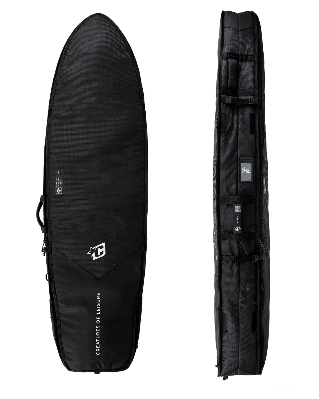 Paddleboard -Creatures of Leisure Fish Triple DT2.0 Surfboard Bag - Black