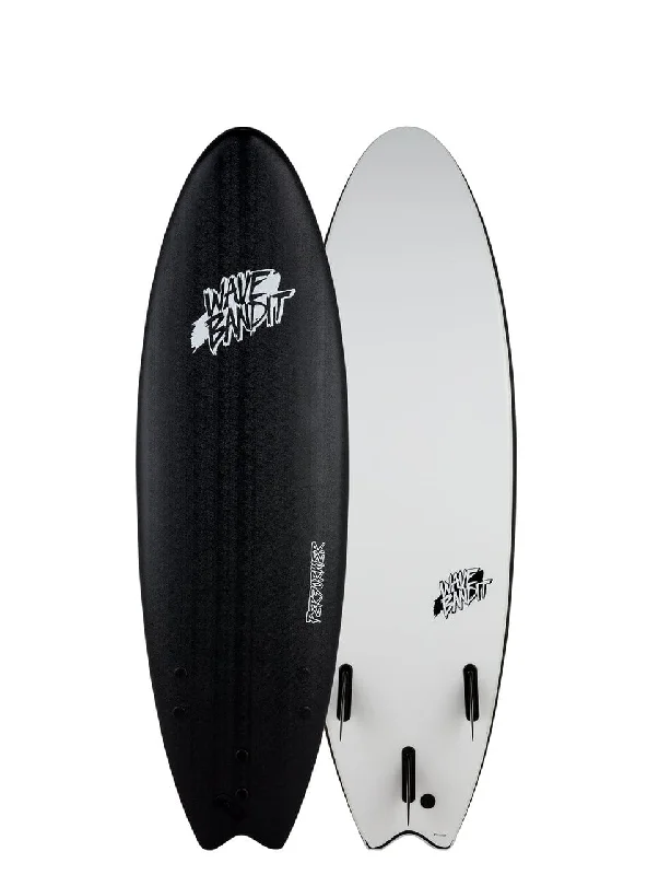 High-Performance Surfboard -Catch Surf Wave Bandit 6'0" Performer Tri Fin Foam Surfboard - Black