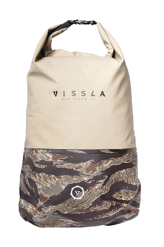 Shortboard Surfboard -Vissla 7 Seas 35L Dry Backpack - Khaki