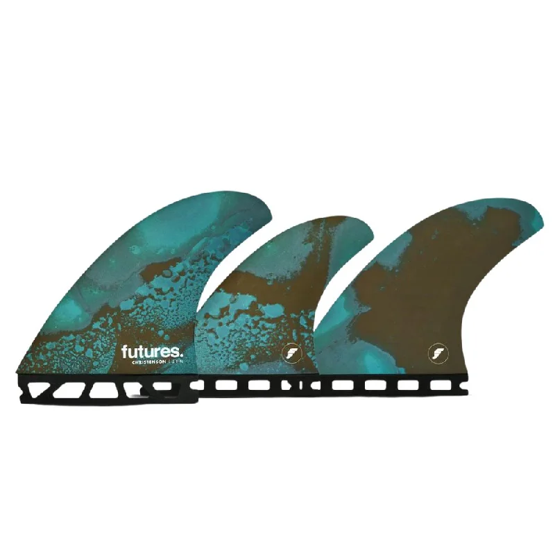 Surfboard Fin Box -Christenson Honeycomb 5 Fin (Single Tab) - Blue/Brown