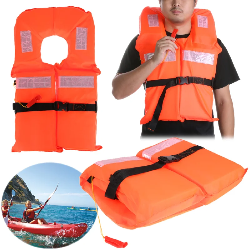 Surf Shoes -Universal Adjustable Size Life Vest Polyester Life Jacket Foam Flotation Swimming Boating Surfing Safety Vest Jacket Whistle