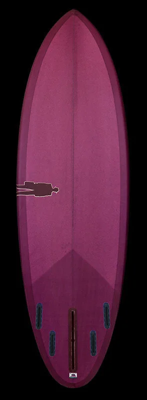 Anti-Slip Surfboard Pad -Bullet Single Fin | Magenta Purple resin tint