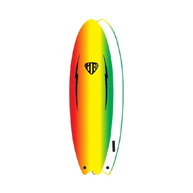 Surfboard Stabilizer -O&E MR  EZI RIDER TWIN FIN RASTA SOFTBOARD 5'6, 6'0, 6'6