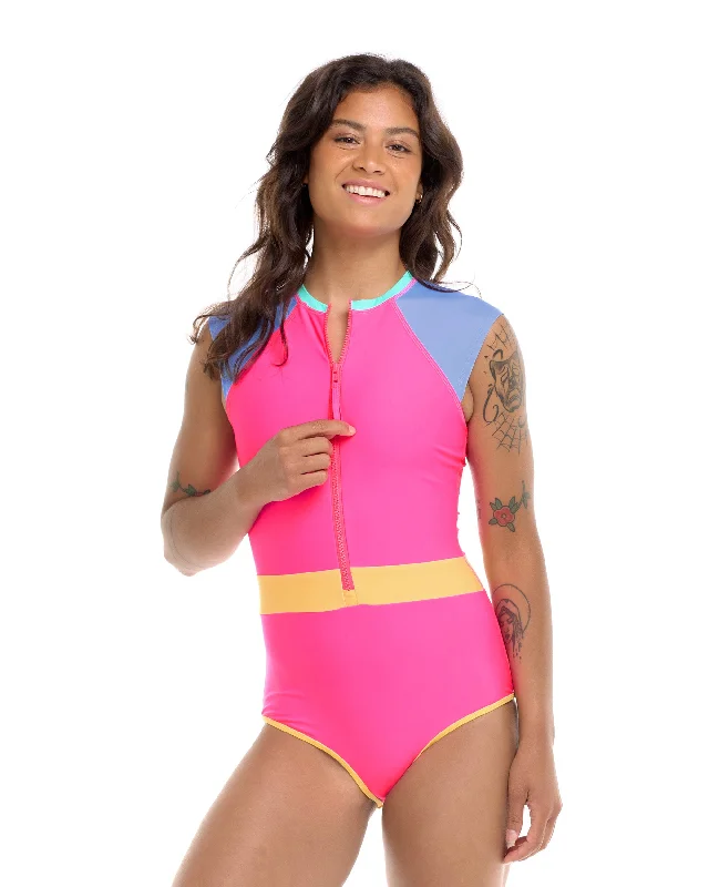 Surfboard Racks -Vibration Stand Up One-Piece Swimsuit - Bubble Gum