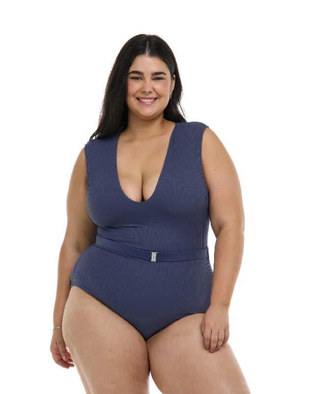 Thermal Wetsuit -Ibiza Ezry Plus Size One-Piece Swimsuit - Dusk