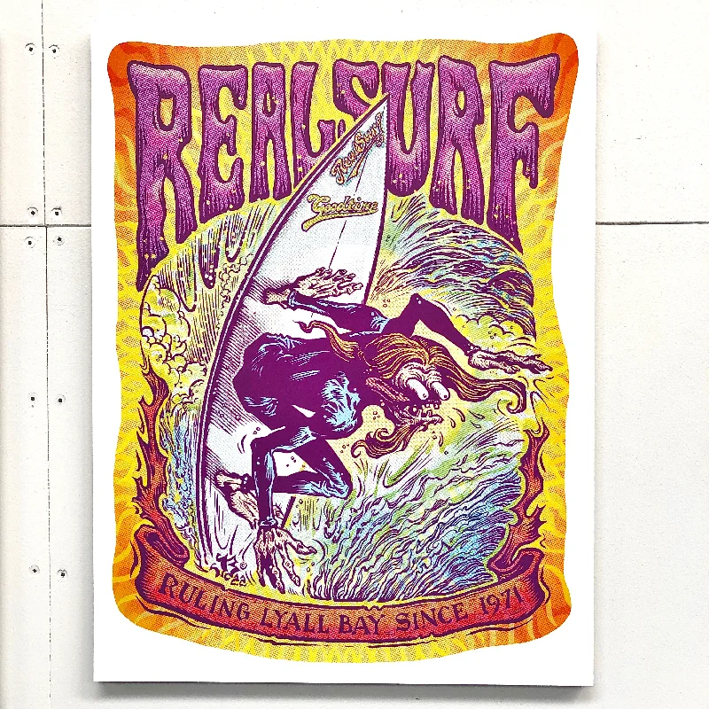 Warm Water Wetsuit -REAL SURF BACKHAND ACID ATTACK POSTER A2