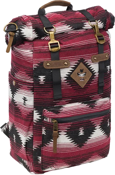 Surfing Stickers -Revelry Drifter Rolltop Backpack 23l Maroon Pattern