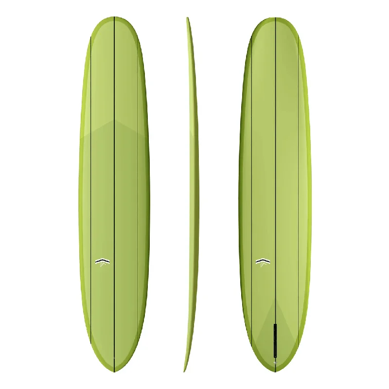 Longboard Surfboard -CJ NELSON PARAGON 9'7" THUNDERBOLT SILVER 77.15L - AVOCADO