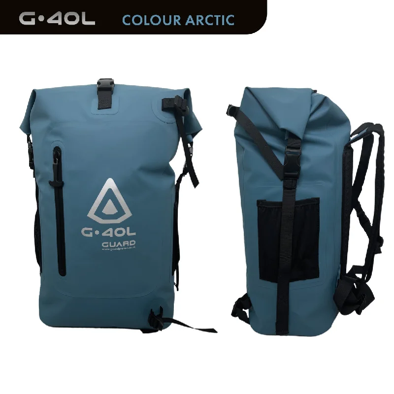 Surfboard Fins -GUARD® G.40L 100% Waterproof Surfing Backpack - Arctic