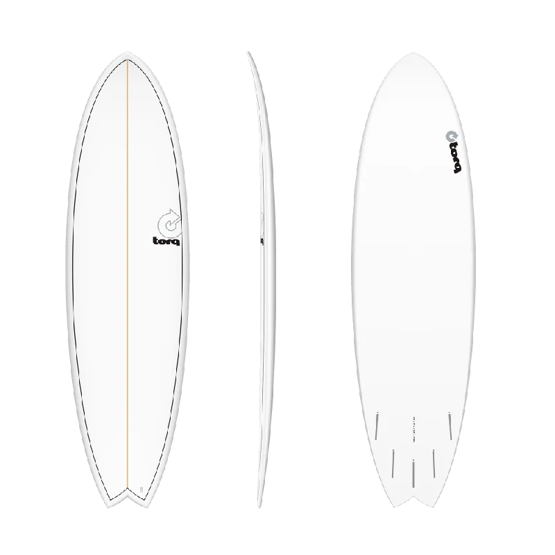 Surfboard Fins Set -7'2 TORQ FISH PINLINE WHITE 22 1/2” x 3” 52.7L FUTURES