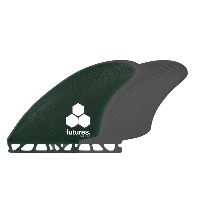 Adjustable Surfboard Fin -Al Merrick Keel Twin Fin (Single Tab) - Green/Gray