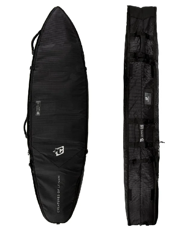 Warm Water Wetsuit -Creatures Shortboard Quad Coffin DT2 Boardbag-Black Silver