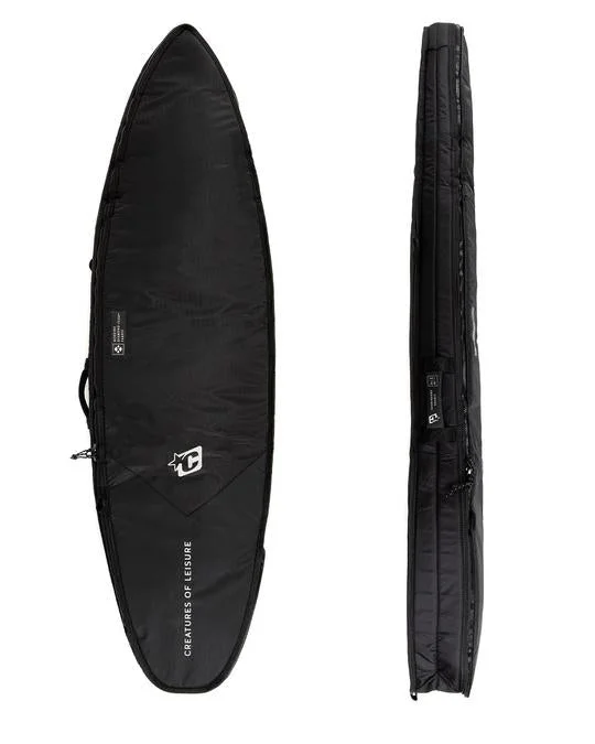 Surfboard Fin Box -Creatures Shortboard Double DT2 Boardbag-Black Silver