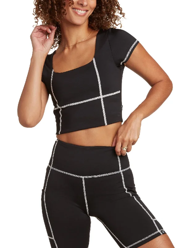 Performance Surf Wetsuit -Elevate The Look Ribbed Crop Top - Black