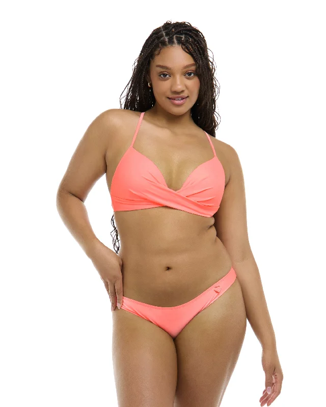 Paddleboard Leash -Smoothies Kerry Fixed Triangle Bikini Top - Coral