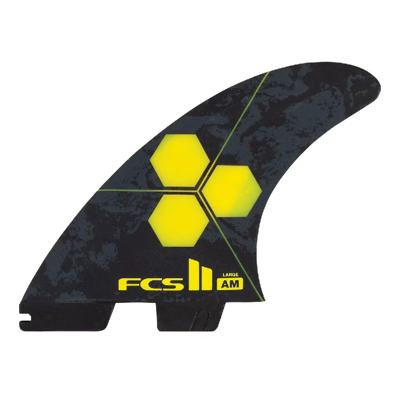 Shortboard Surfboard -FCS II AL MERRICK LARGE YELLOW TRI-QUAD  FINS