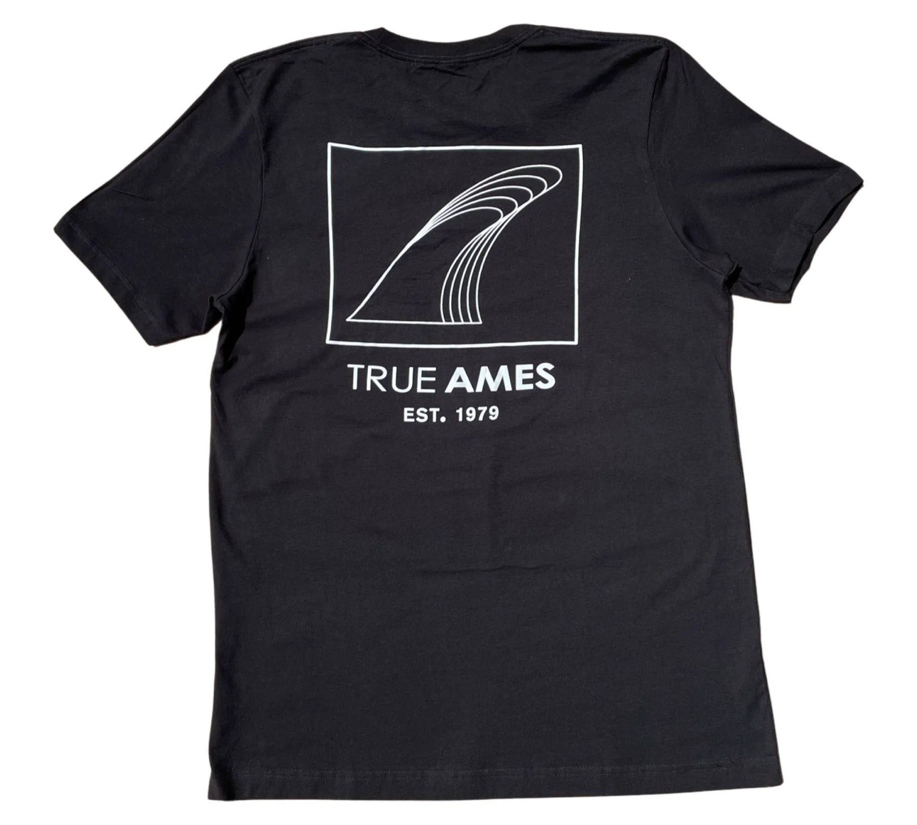 Surfboard Shaper -TRUE AMES MILTI-FIN LOGO T-SHIRT - BLACK