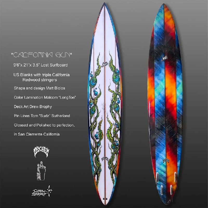 Surfboard Trolley Bag -SOLD!  CALIFORNIA GUN Drew Brophy Collab with Matt Biolos, Lost Surfboards, Longtoe Color Lam