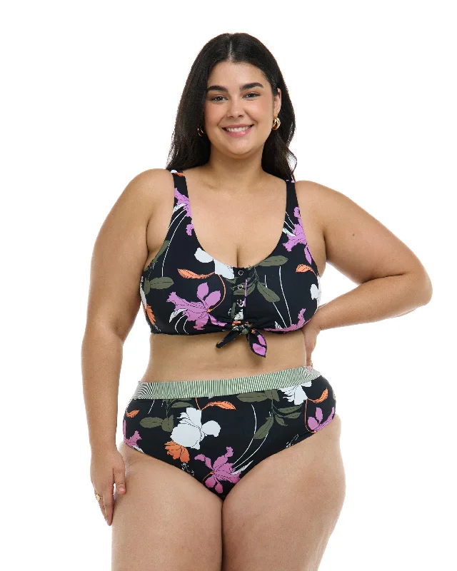 Surfboard Storage Rack -Dreamy Kate Plus Size Scoop Bikini Top - Black / Dreamy