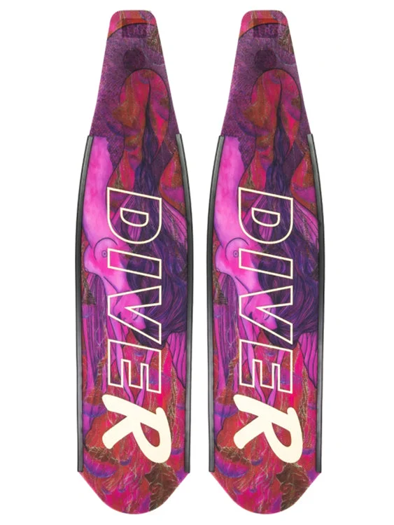 Soft-top Surfboard -DiveR Freediving Fin Blades - Pink Mermaid