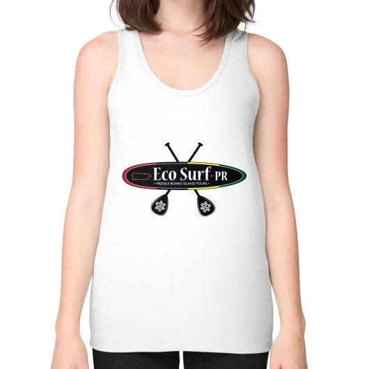 Surfing Hat -Unisex Fine Jersey Tank (on woman)