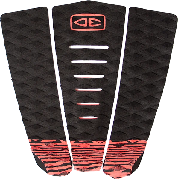 Surfboard Wax -O&E Ocean & Earth Simple Jack 3 PIECE Tail Pad Black/Coral