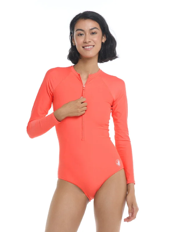 Rash Guard -Smoothies Channel Cross-Over Long Sleeve Swimsuit - Sunset