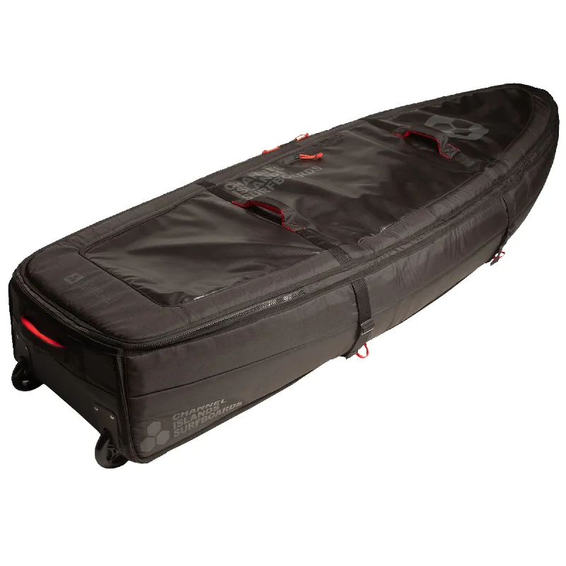 Surfboard Fin Box -Channel Islands Traveler Wheeled Quad Surfboard Bag - Black